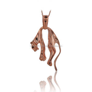 14K <b>Solid</b> <b>Gold</b> Jaguar <b>Pendant</b> Necklace - Product Image 3