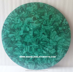 ท็อปโต๊ะหินอ่อนกลม Malachite,โต๊ะกาแฟ - Product Image 1
