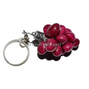 พวงกุญแจองุ่นทับทิมร่วงลงย้อมสี-พวงกุญแจอัญมณี - Product Image 1