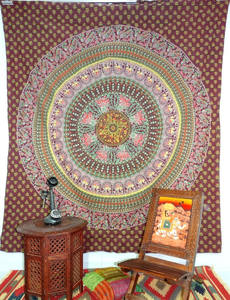 Nuevo elefante rojo indio abstracto Mandala tapiz colgante de pared - Product Image 2