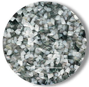 Mesa de mosaico de concha de mar de nácar gris Natural - Product Image 1