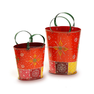 Venta al por mayor de macetas de jardín verticales, macetas de mano, maceta enorme y colorida terminada y cubo de flores para la venta - Product Image 1