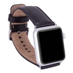 สายนาฬิกาแอปเปิ้ลวินเทจแบบพรีเมี่ยมสำหรับผู้ชายผู้หญิงสายหนังแท้สแตนเลสสตีลคลาสสิกโลโก้ตามสั่ง - Product Image 1