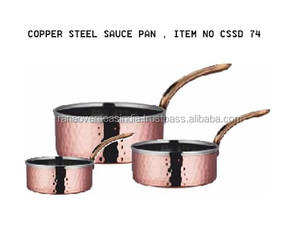 ชุดกระทะทองแดงพร้อมที่จับสำหรับห้องครัวสำนักงานและร้านอาหารทนทานและสง่างาม - Product Image 4