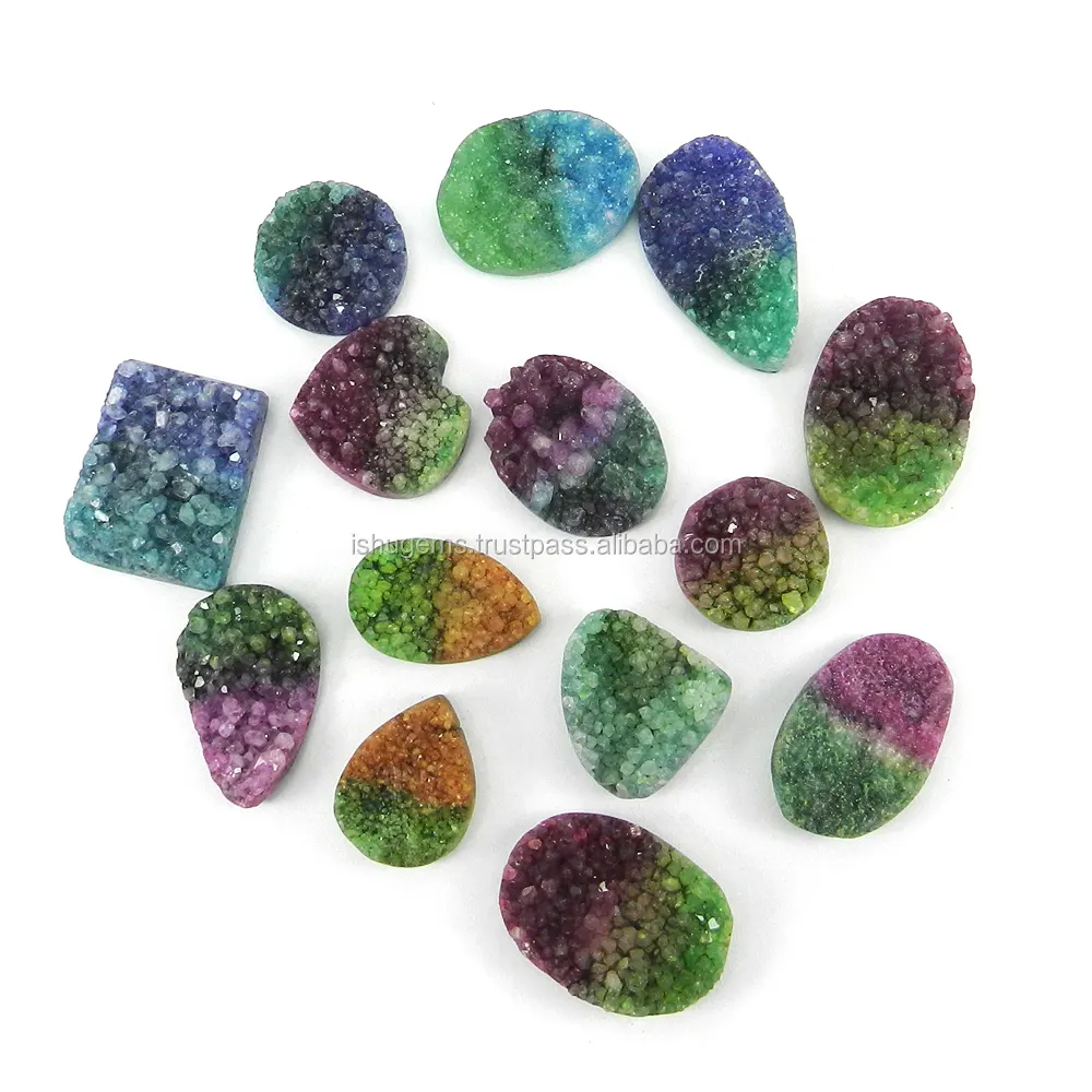 100 Gms Màu Sinh Học Tự Nhiên Druzy 14 Cái Kích Thước Miễn Phí Mix Đá Lỏng Cho Trang Sức