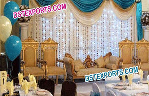 Siège de mariage indien doré, siège de styliste, 14 pièces, mobilier Style im, pour mariage - Product Image 3