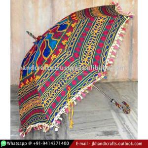 Rajasthani ร่มผ้าฝ้ายปักมือสไตล์วินเทจ,ร่มกันแดดสไตล์อินเดีย - Product Image 2