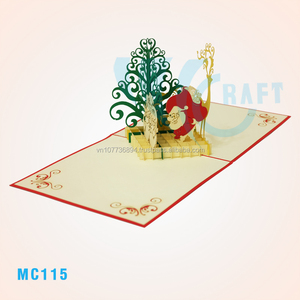 Cartes en papier 3D de style animal Rhino Pop tendance, fabriquées à la main au Vietnam, cadeaux, décoration de la maison, design personnalisé, logo personnalisé disponible - Product Image 5