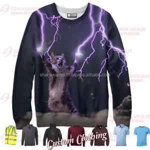 Sublimación Moda Pullover Sin capucha Cuello redondo Sudadera OEM 100% Poliéster Sudadera con capucha Patrón personalizado Logo - Product Image 4