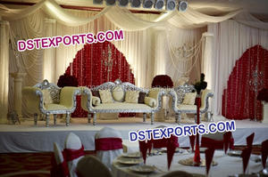 Ensemble de toile de fond blanche et bleue pour scène de mariage, rideaux de toile de fond pour table de mariage, rideaux de toile de fond en tissu pour mariage - Product Image 2