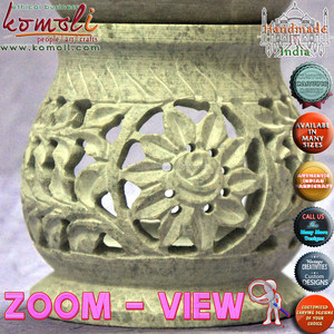 Brûleur à huile pour bougie chauffe-plat en pierre ollaire sculptée à la main, en gros, d'Inde, de la meilleure qualité - Product Image 4