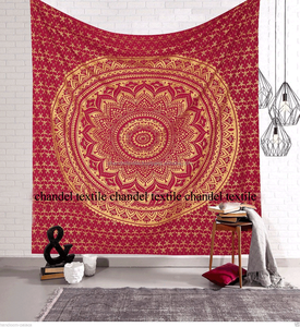 Tapices Hippie Ombre grandes hechos a mano oro indio bohemio Mandala colgante de pared tejido Floral sábana decoración del hogar colchas - Product Image 2