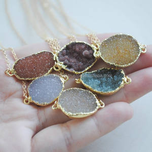 สร้อยคอจี้อัญมณีดรูซี่ชุบทองทุกเพศสำหรับงานแต่งงานงานครบรอบวันหมั้นหรือเป็นของขวัญ - Product Image 1