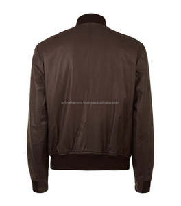 Veste d'hiver décontractée pour hommes XL Plus Bomber en cuir marron véritable Tissu non tissé sans couture écologique multicolore en option - Product Image 2