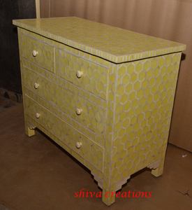 ตู้ลิ้นชักอเนกประสงค์ทำด้วยมือสไตล์อินเดียสำหรับห้องนั่งเล่นห้องครัว - Product Image 4