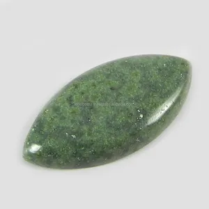 Gaspeite verde pedra preciosa para jóias, 17x33mm marquise cabochão 4.60 gms