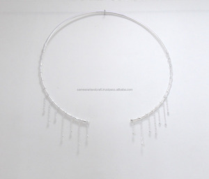 Pierre perlée avec cadeau à la mode fait main plaqué argent pour son ensemble de colliers de bijoux au look vintage - Product Image 2