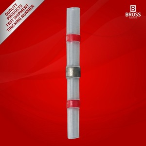 BHC501 10 Pièces À Sertir Thermorétractables et Manchons À Souder Connecteurs Bout À Bout pour 0,5-1,0mm Câble Transparent Rouge Lenght-40 mm - Product Image 2