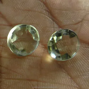 2 adet yeşil ametist 8.60 Cts, 10X10mm yuvarlak kesim taşlar takı için gevşek taş takı yapımı