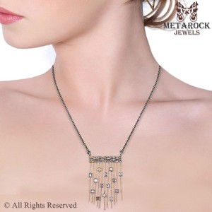 Champagne Baguette <b>Diamond</b> Yellow Vermeil 925 <b>Silver</b> Tassel Chain Designer Handmade Fashion Pendant Chain <b>Necklace</b> Jewelry - Product Image 4