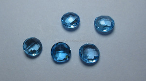 Semipreciosa Natural de alta calidad de tamaño libre para Topacio Azul suizo Piedra preciosa suelta Forma de corte facetado para la fabricación de pendientes colgantes - Product Image 2