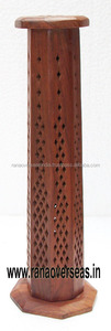 Soporte de palo de incienso de madera respetuoso con el medio ambiente, Torre y quemador de cono con tallado Jali para decoración del hogar - Product Image 2