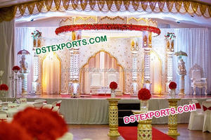 Raj Mahal Mandap ชุด Mandap ใยไฟเบอร์,เสาไฟเบอร์แกะสลักสำหรับงานแต่งงาน - Product Image 6