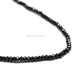 Perles faites à la main en Haxe naturelle, couleur noir clair, taille 3 mm, pierres précieuses en vrac, M00362, tiers - Product Image 2