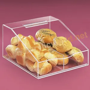 Tienda de venta al por menor de pan pastel contenedor acrílico caramelo de la caja de visualización