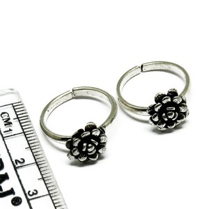 Amazing Flower Oxidized Plain <b>Silver</b> 925 <b>Sterling</b> <b>Silver</b> Wholesale <b>Toe</b> <b>Rings</b> Handmade <b>Silver</b> Jewelry Shri Ashapura Jewels - Product Image 5