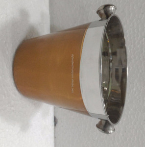 Thép không gỉ đồng đôi Tường Cách Nhiệt 3L thép không gỉ Xô đá Xô đá trong đồng kim loại & búa - Product Image 1