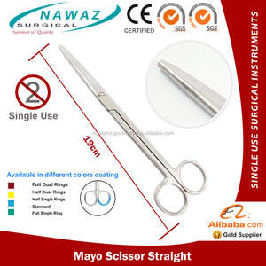 กรรไกร Mayo แบบใช้แล้วทิ้งกรรไกรผ่าตัดแบบ Mayo แบบตรง19cm สเตนเลสใช้ครั้งเดียวเครื่องมือกรรไกรผ่าตัด - Product Image 2