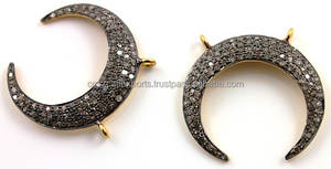 Colgante de Diamante, Dije de Media Luna, Conector de Acero Inoxidable, Accesorios de Joyería - Product Image 4