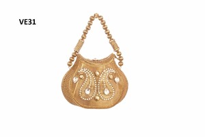 High Selling Vivid Rectangle Metal Ladies Evening Clutch Purse with Beaded Colored Studded Stones Crystals <b>Wedding</b> Gift India - Product Image 3