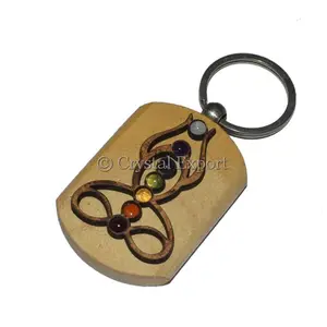 Porte-clés Chakra en bois de bouddha, porte-clés, chaîne en bois, Chakra, reiki