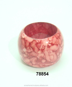 แหวนผ้าเช็ดปากไม้วาดด้วยมือสีชมพูสำหรับตกแต่งโต๊ะอาหารและงานเลี้ยง - Product Image 1