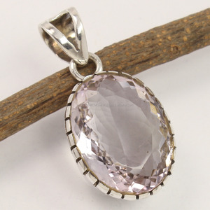 Excepcional Gema Ovalada de AMATISTA ROSA Natural, Plata de Ley 925, Bonito y Moderno Colgante de Moda, Joyería de Regalo para Ella - Product Image 2