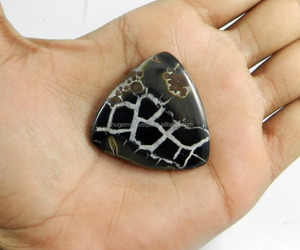 Natural Septarian Jasper 43mm Triangle Cabochon, loose <b>stones</b> for jewelry design IG0177 - Product Image 3