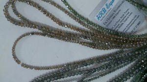 Perles rondes de couleur verte, jaune/marron/blanc, fil de perles moulantes colorées, bon prix - Product Image 2