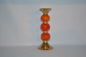 Bougeoir marocain en métal artisanal, chandelier martelé à la main en Bronze-rouge - Product Image 2