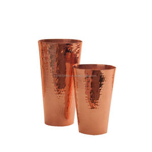 Shaker Boston en cuivre pur mélange de cocktail barre martelée shaker en métal pour la fête - Product Image 1