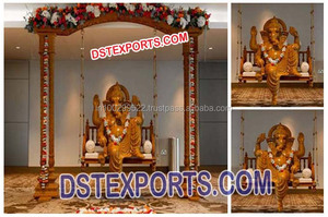 Balançoires de mariage en bois en forme de paon pour la cérémonie de sangeet, vente en gros, décorations de scène de mariage musulman, fabricants de balançoires de mariage indiennes aux États-Unis - Product Image 4