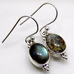 925 boucles d'oreilles en argent Sterling Labradorite pierre précieuse naturelle Style mignon bijoux de mode pour femmes filles pour les fêtes mariages cadeau - Product Image 1