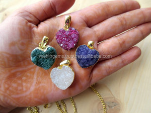 สร้อยคอจี้ดรูซี่ทองเหลืองทำด้วยมือสีเขียวสีขาวสีม่วงสีชมพูสำหรับงานแต่งงานวันครบรอบของขวัญที่สมบูรณ์แบบความคิด - Product Image 2