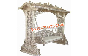 White Metal Carved Wedding <b>Swing</b> Handicraft Silver Metal Wedding <b>Swing</b> Manufacturer and Exporter - Product Image 6