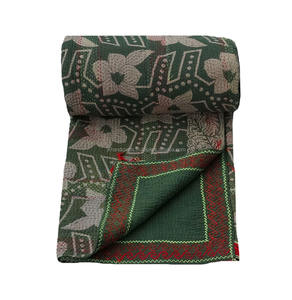 Wholesale Ethnic Vintage Kantha <b>Quilt</b> Vintage Sari Running Stitch Fabric Kantha <b>Throw</b> - Product Image 2