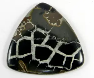 Natural Septarian Jasper 43mm Triangle Cabochon, loose <b>stones</b> for jewelry design IG0177 - Product Image 1