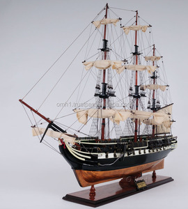 งานฝีมือไม้ เรือจำลอง HMS Trincomalee ฐานทองแดง ประกอบเสร็จสมบูรณ์ สำหรับตกแต่งบ้านและสำนักงาน - Product Image 1