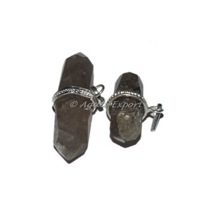 Quartz fumé À Double Terminaison Crayon Pendentifs - Product Image 1