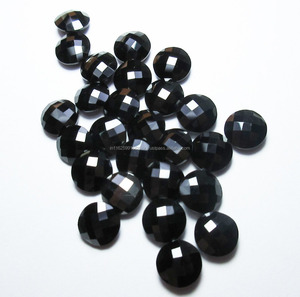 สีดำธรรมชาติสีดำ <span class=keywords><strong>Spinel</strong></span> อัญมณีหลวมรอบสดใสตัดเครื่องประดับทรงกลมทำสร้อยข้อมือสังเคราะห์ - Product Image 3